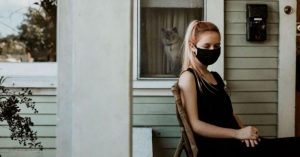 Girl with maskne